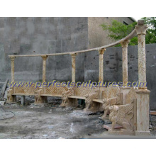 Carved Stone Marble Garden Chair for Garden Furniture (QTC060)